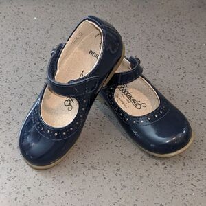 Footmates Navy Blue Mary Jane Shoes Little Girls Size 8 Leather